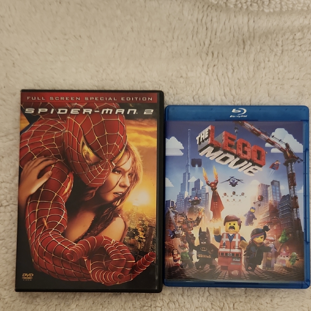 Spider-Man 2 and The Lego Movie DVD and Blu-ray Set